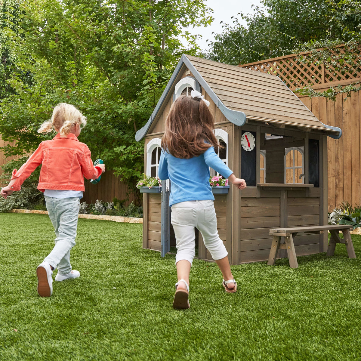 Wooden Outdoor Playhouse with Kitchen D6221