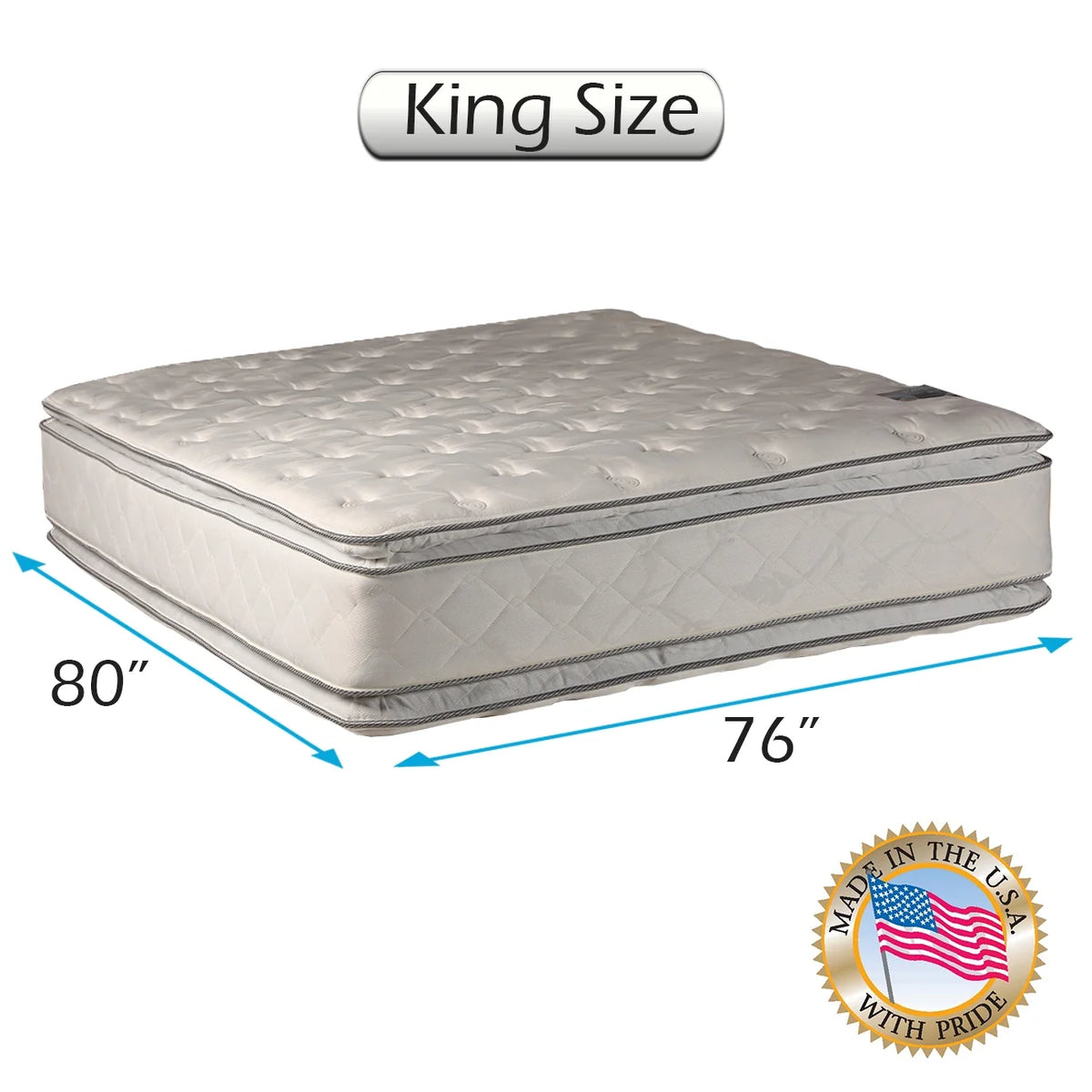 King Eurotop Quilted Mattress with Bed Frame W26427