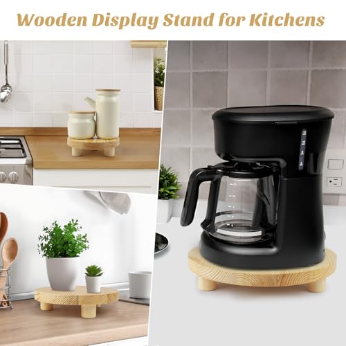 3PCS Round Brown Wooden Plant Stands K197