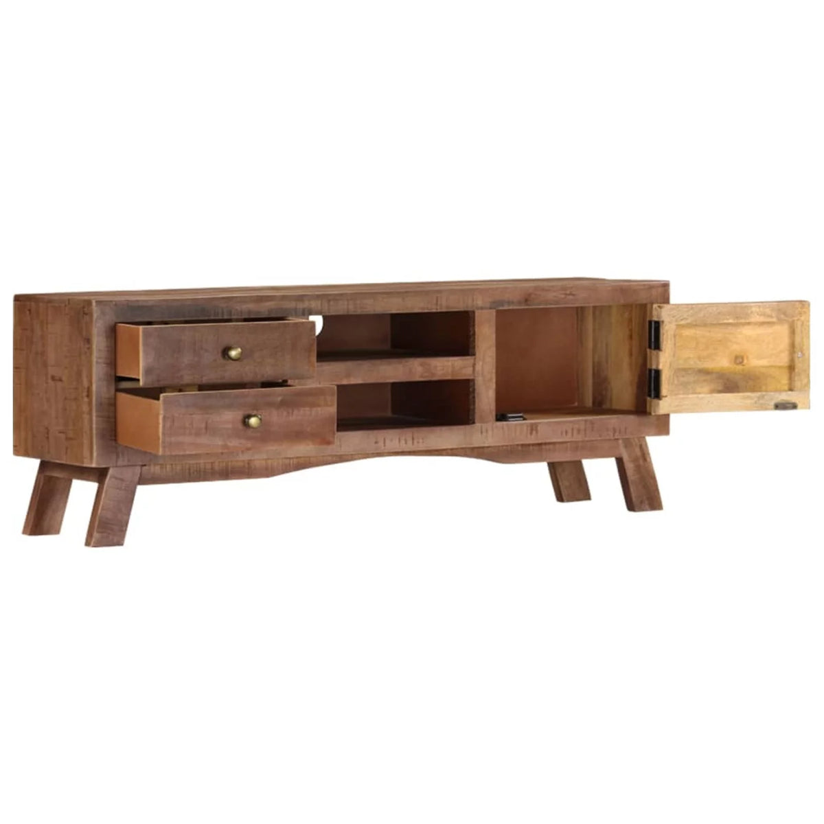 Rough Mango Wood TV Stand with 2 Drawers E32512