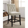 Beige Chenille Counter Height Chair Set of 2 E338