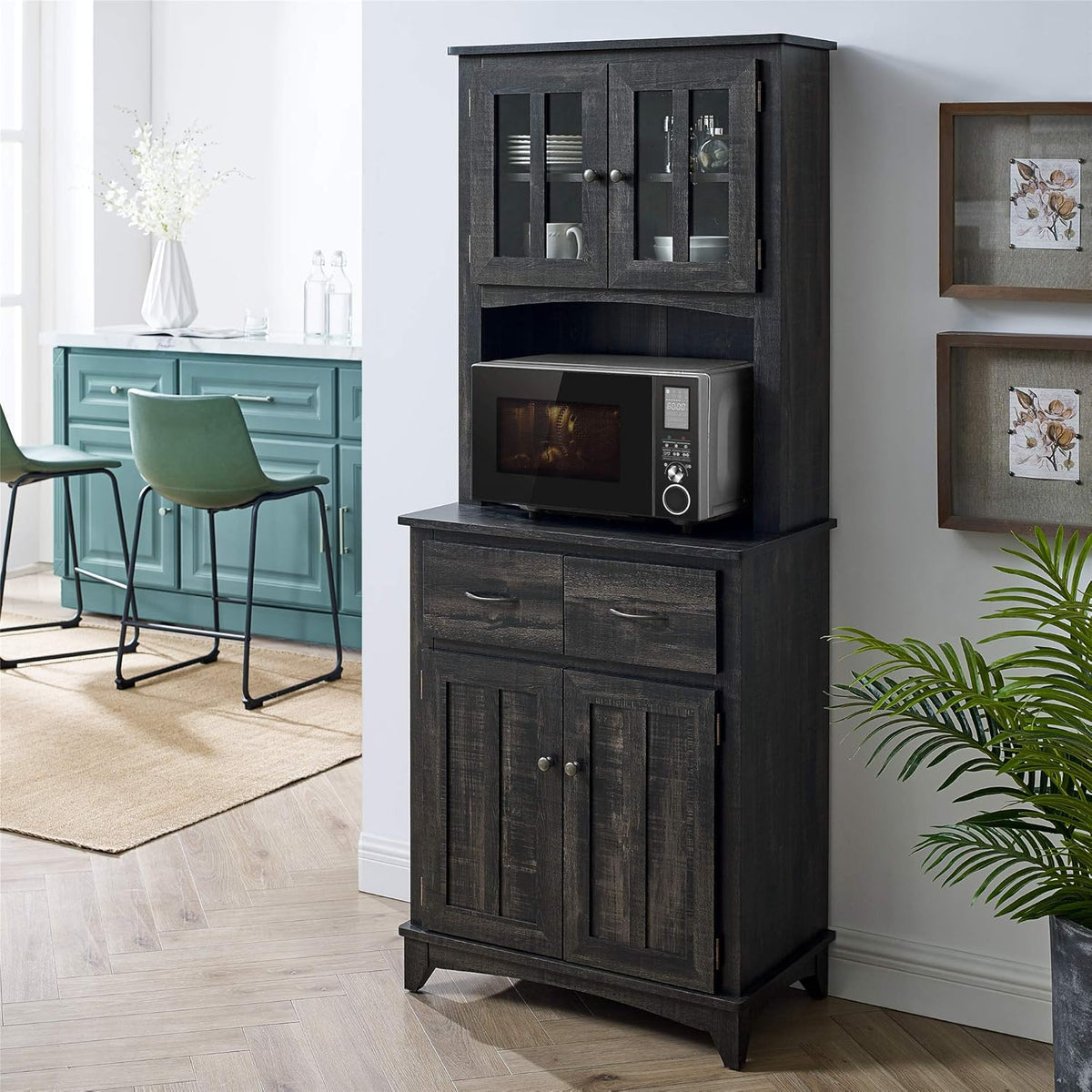 Microwave Storage Stand with Double Door Cabinets T191