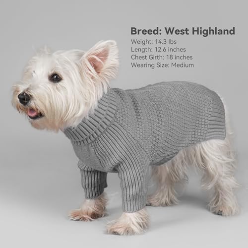 Dog Christmas Sweater Turtleneck Soft Knitted Long Sleeves Burgundy 2XL M858670