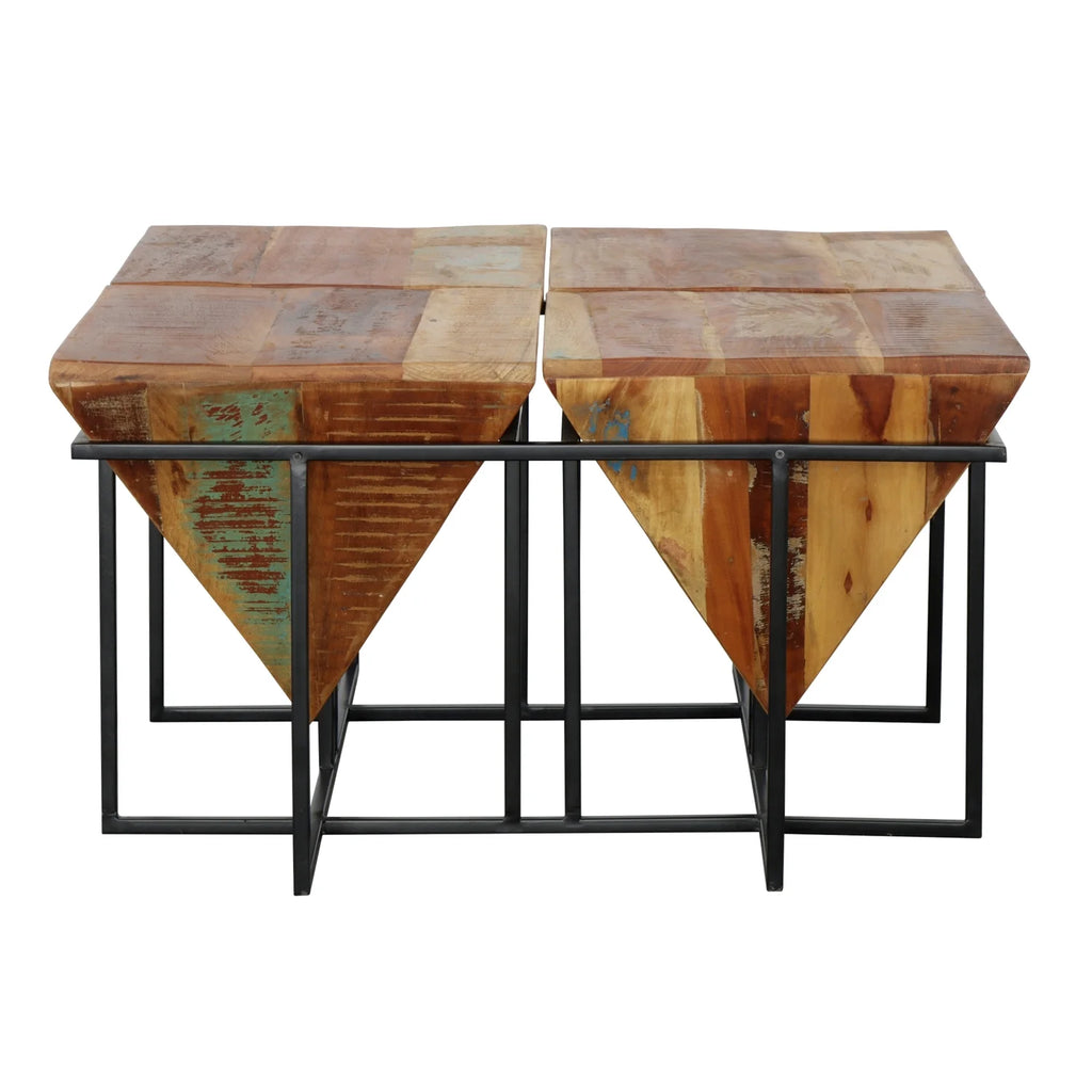 Reclaimed Wood & Iron Square Cocktail Table S55078