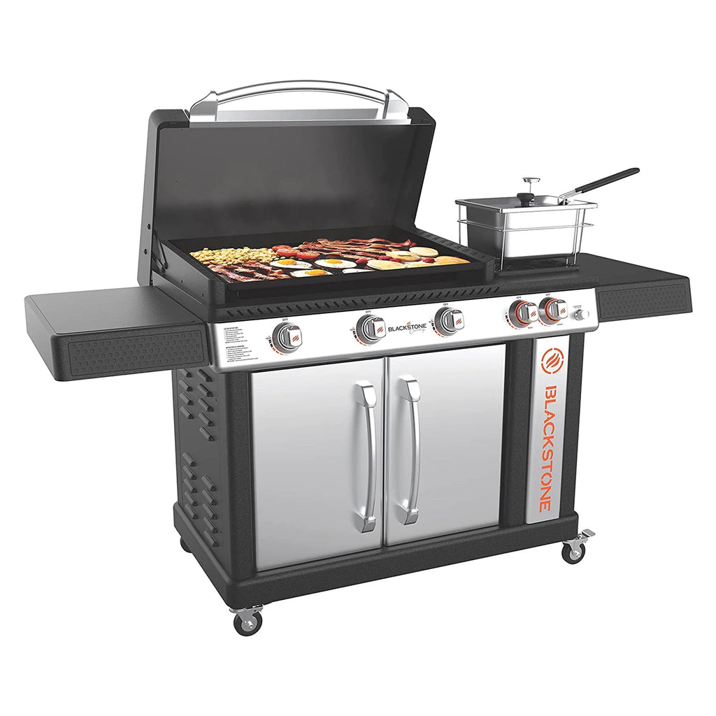 28 Inch 3 Burner Propane Griddle Cooking Station with Cabinets M42940