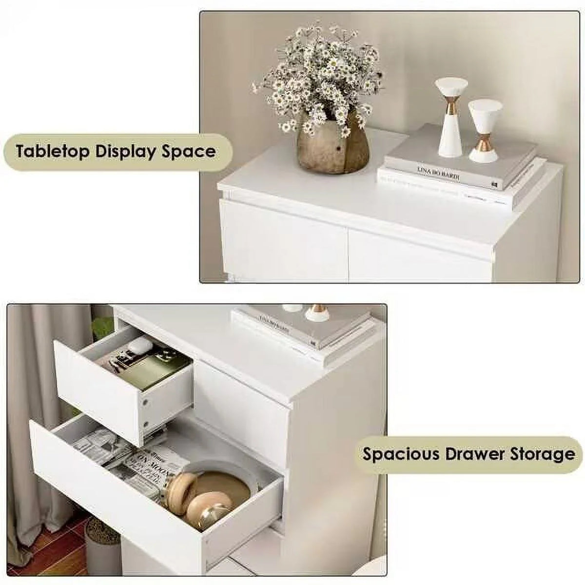 White 7 Drawer Dresser S15519