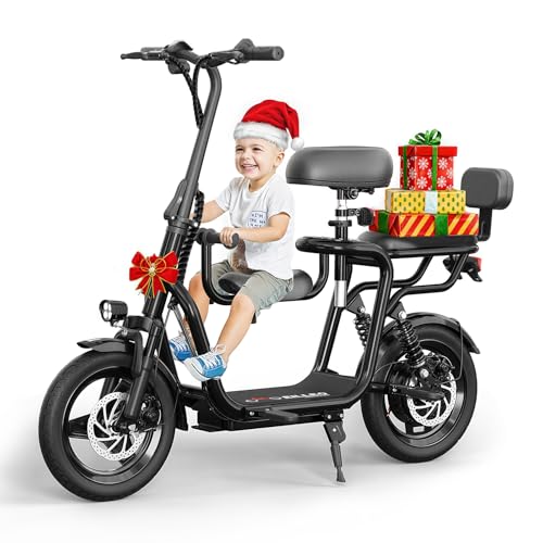 Electric Scooter with Seat, 500W Motor, 20 Mile Range, 14" Pneumatic Tires I376