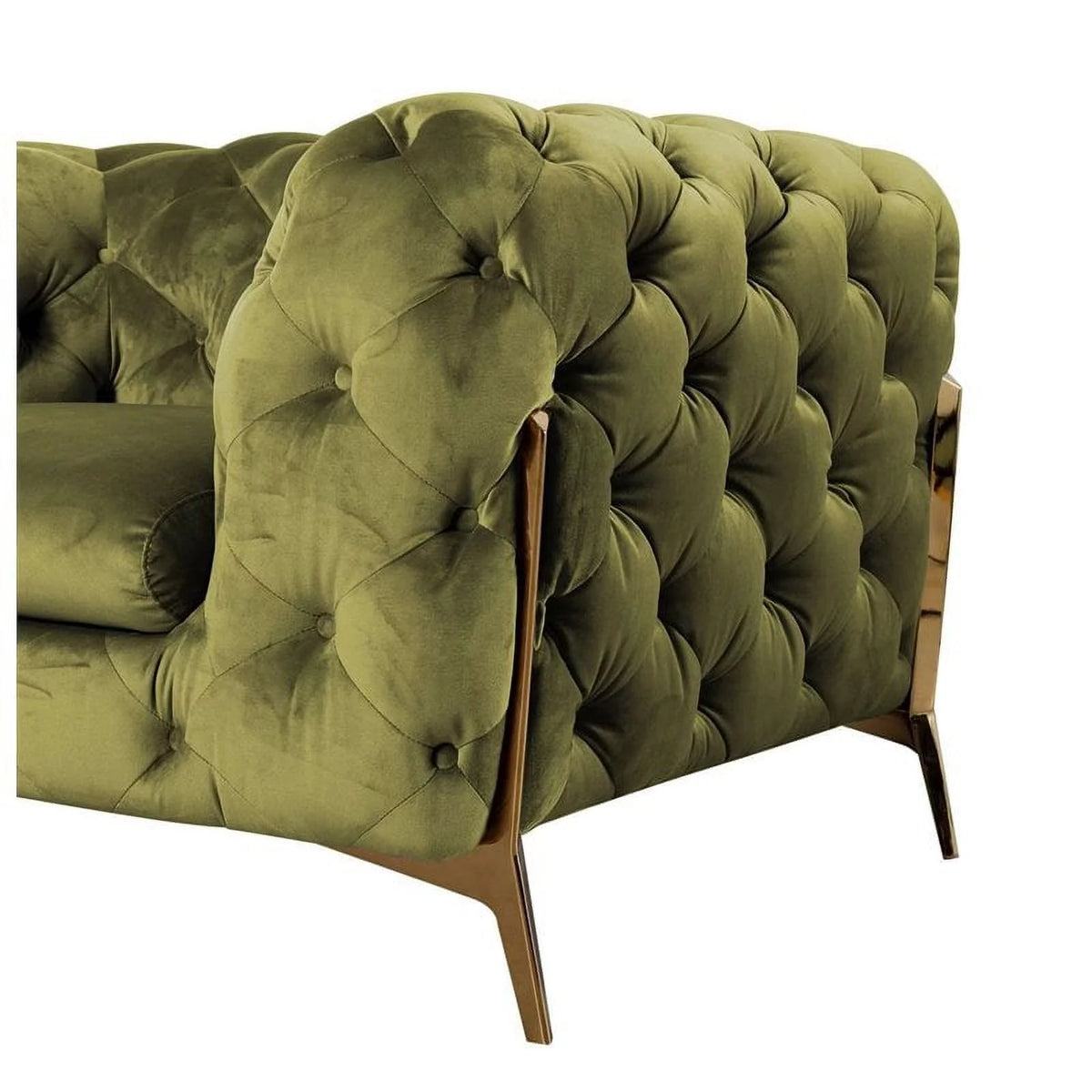 Green Fabric & Metal Accent Chair T745865