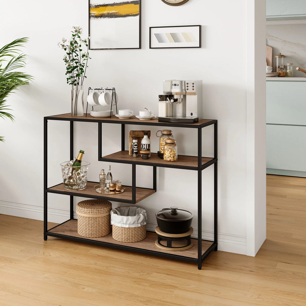 Narrow 4 Tier Wood Console Table J89848