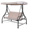 Converting Outdoor Swing Canopy Hammock 3 Seats Beige X129