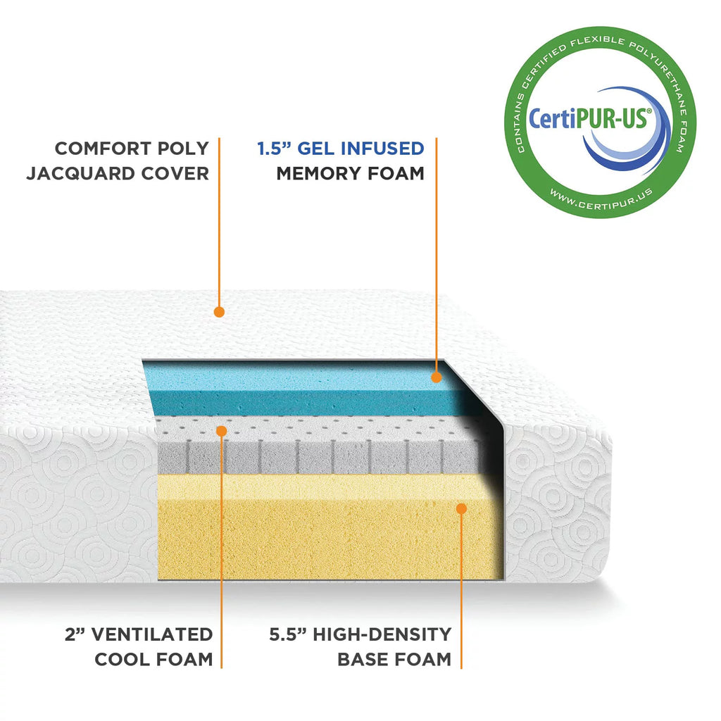 9" Gel Memory Foam Mattress, Twin H250800