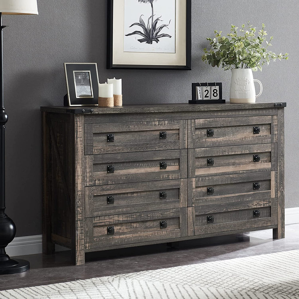 8 Drawer Wood Rustic Dresser B211