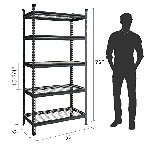 68" W x 24" D x 65" H 7200 LBS Heavy Duty Metal Shelving R755601
