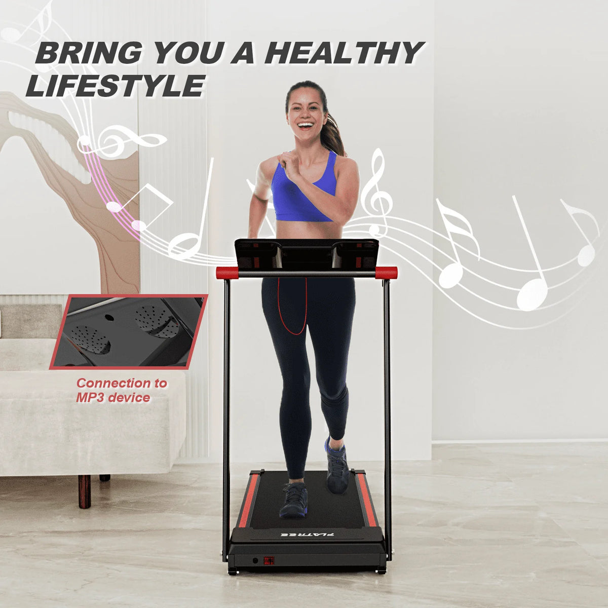 Folding Treadmill with 12 Preset Programs, 3.0 HP and 220 LBS Capacity N890