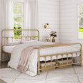 Metal Platform Queen Bed with High Headboard, Black N733183