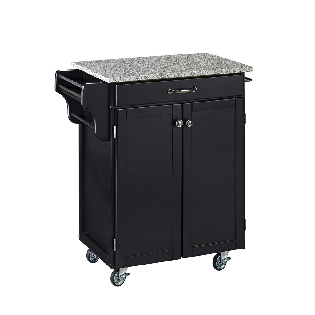 Black Wood Kitchen Cart Q122