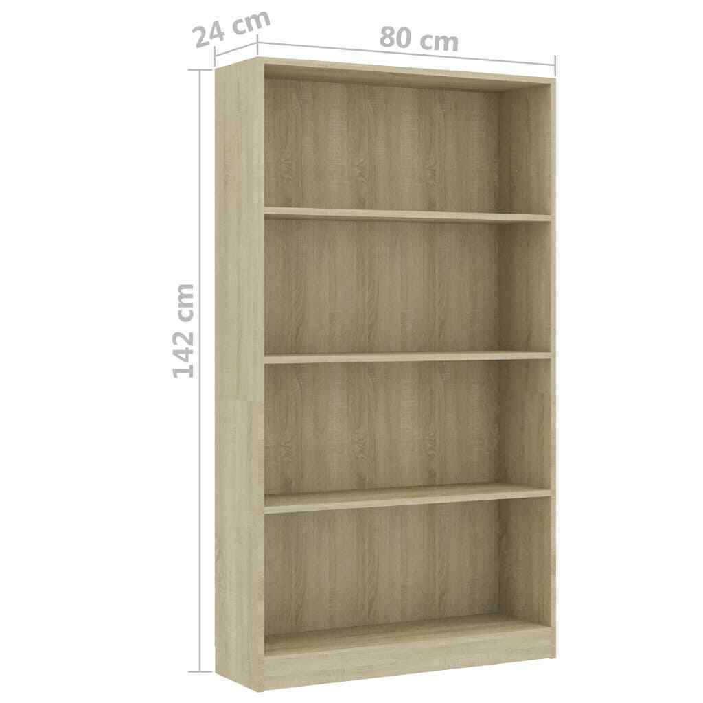 4-Tier Sonoma Oak Chipboard Book Cabinet H232
