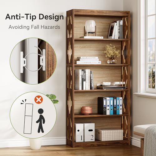 69.9" 5-Tier Vintage Bookshelf X201277