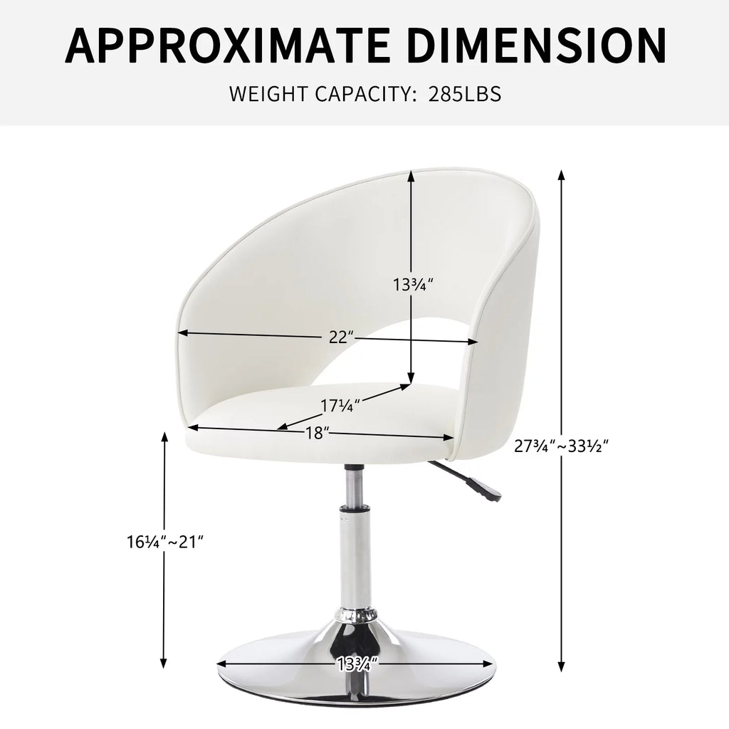 White Faux PU Upholstered Swivel Accent Chair K808