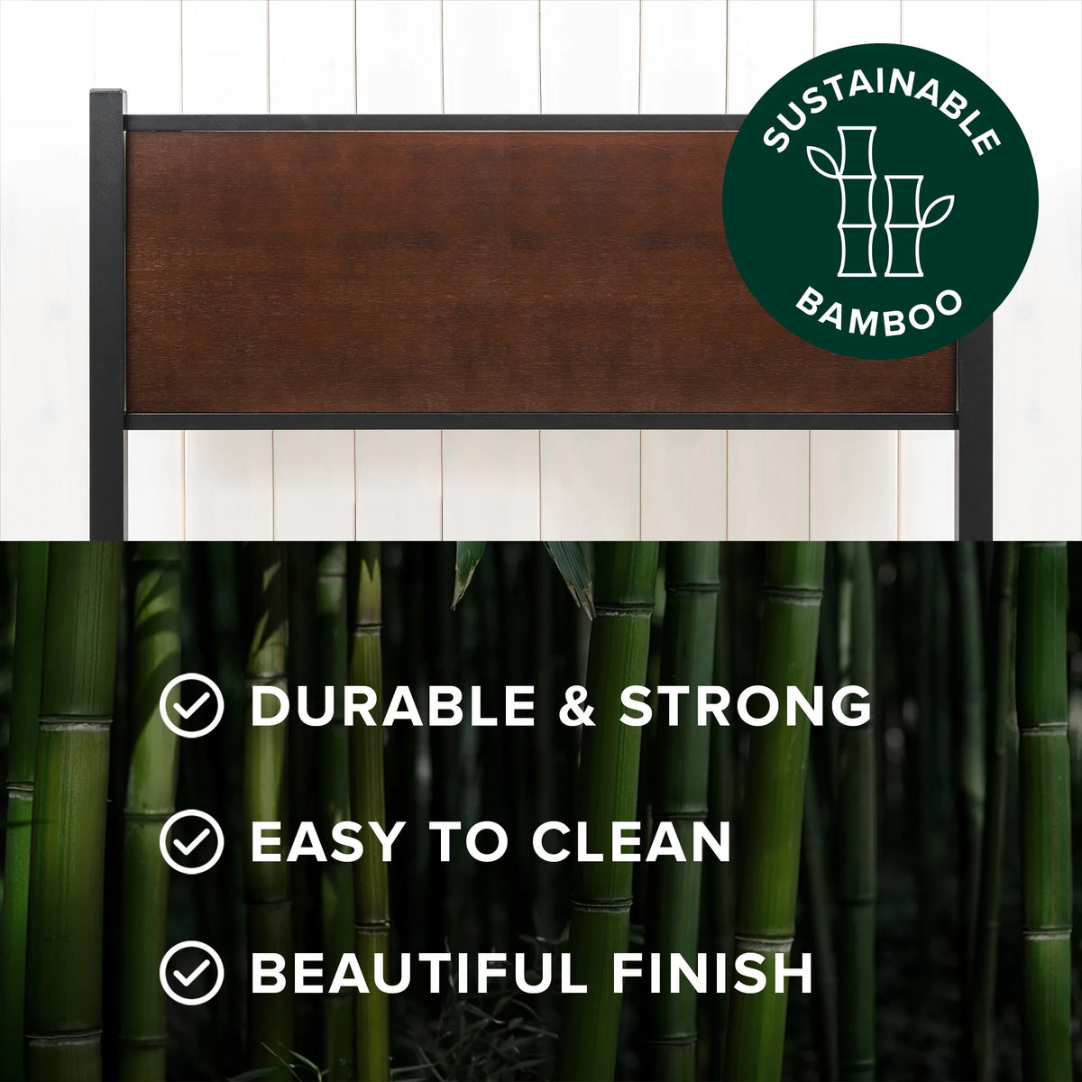 Queen Bamboo and Metal Platform Bed Frame R34983