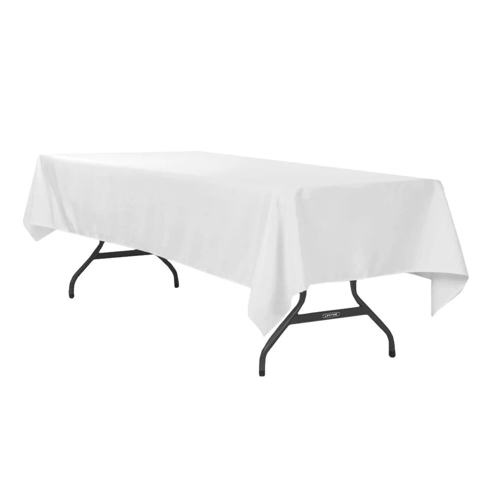 60"X120" Rectangular Polyester Tablecloth White R29086