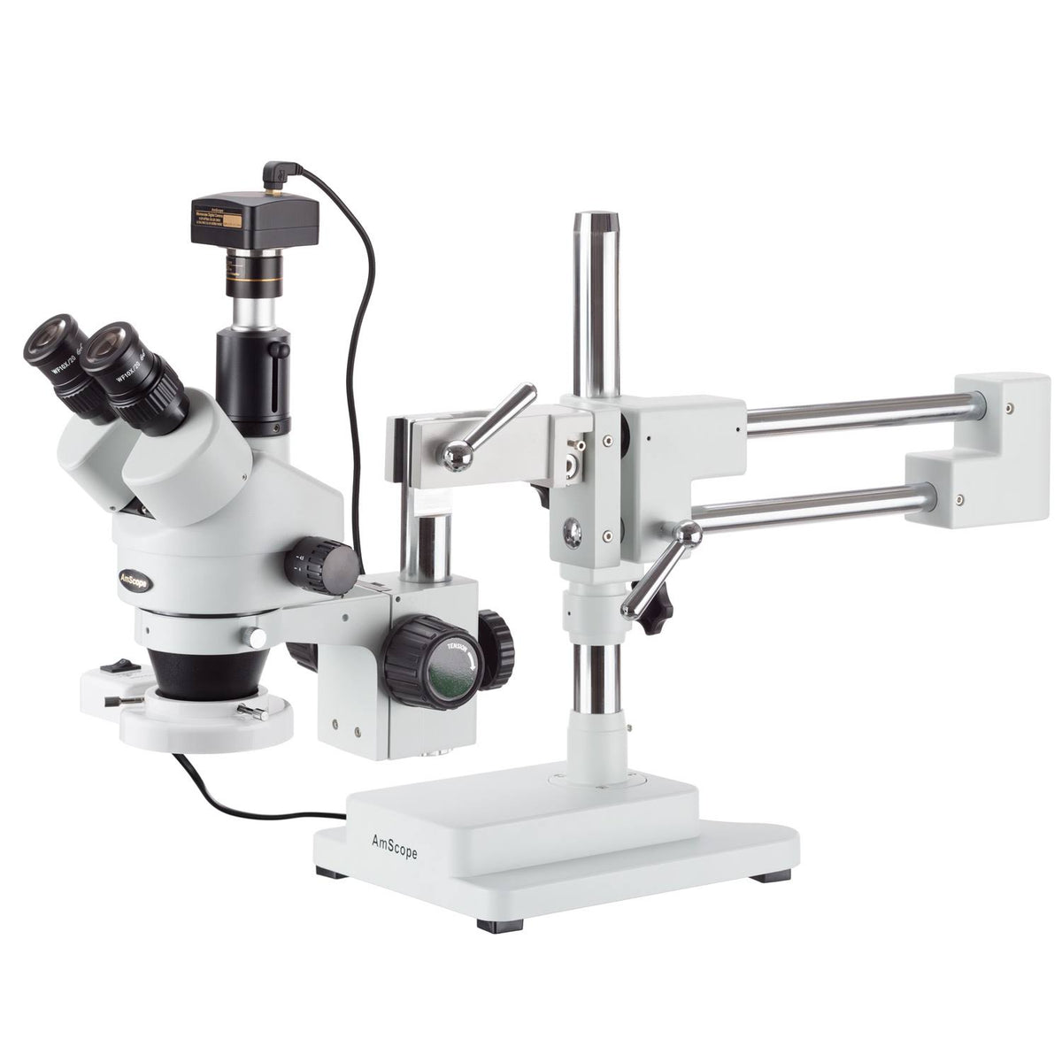 7X-90X Simul-Focal Boom Stereo Microscope with Fluorescent Light and 3MP Camera M531950