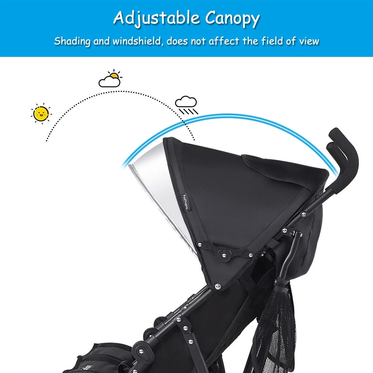 Foldable Twin Double Stroller Black Z2287