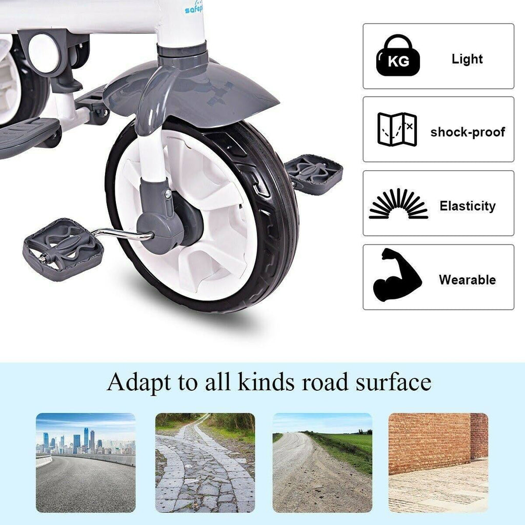 4-in-1 Detachable Baby Stroller Tricycle with Canopy H348022