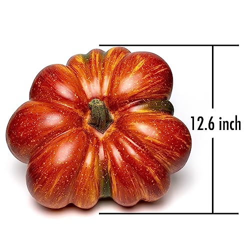 Large Artificial Pumpkin 12.6inch White Speckles L77566