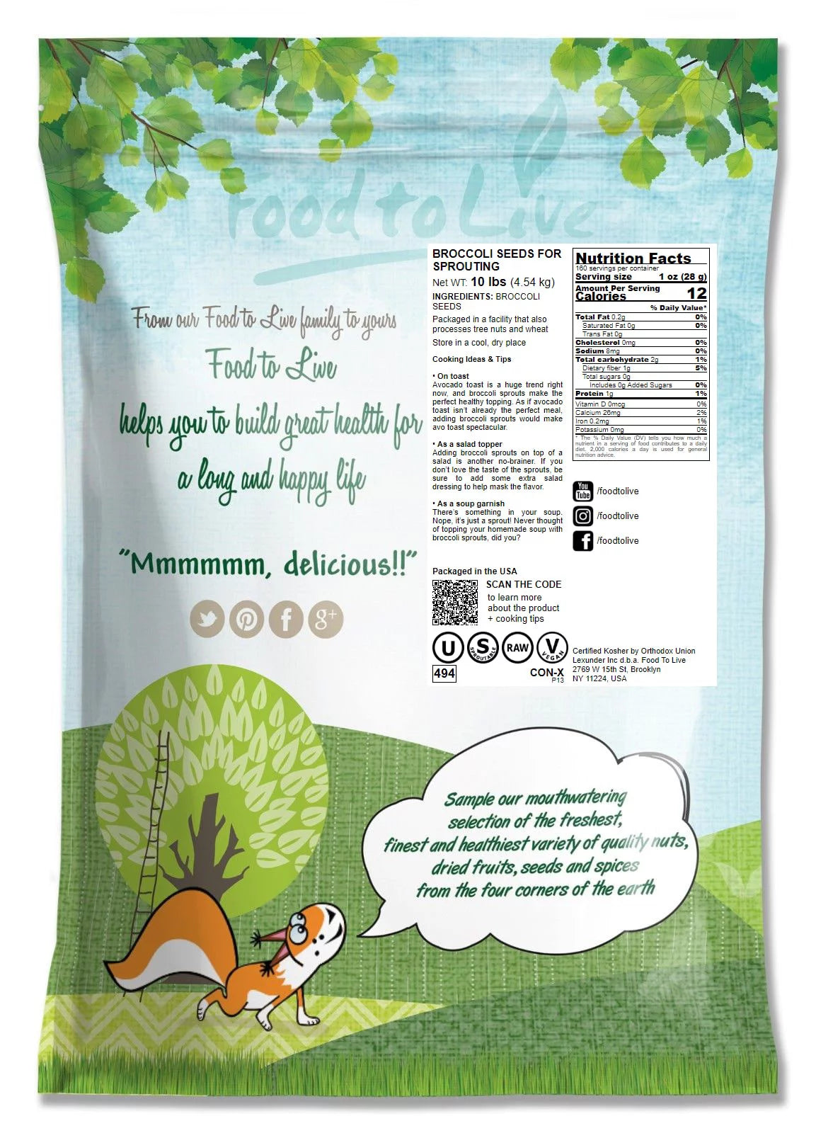 Broccoli Sprouting Seeds, 10 Pounds U954738