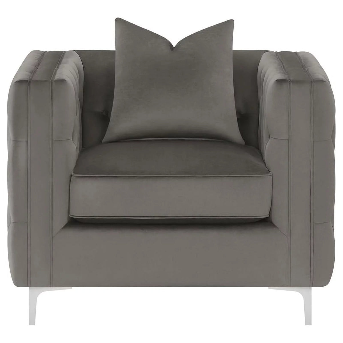 3-piece Velvet Tufted Tuxedo Arms Living Room Set P9635