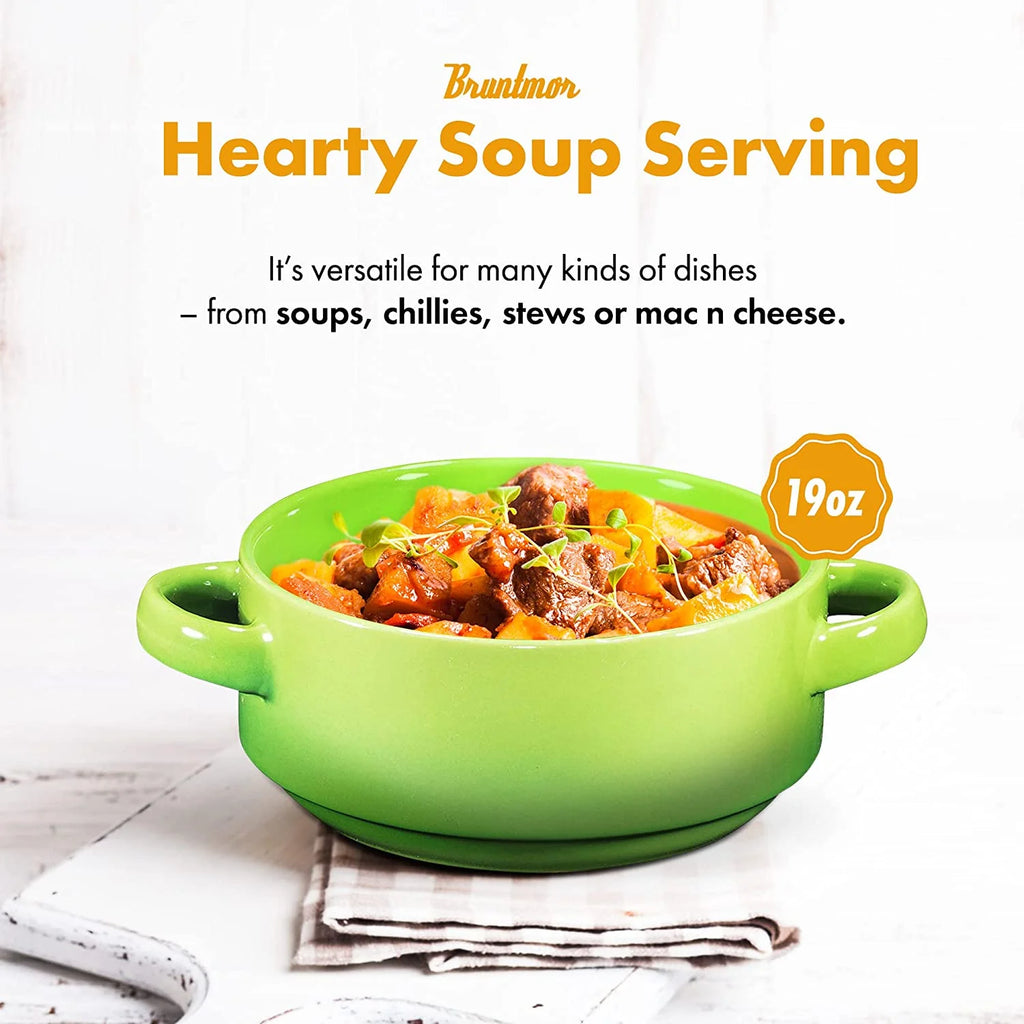 19 Oz Ceramic Soup Bowls with Handles Oven Safe T80292
