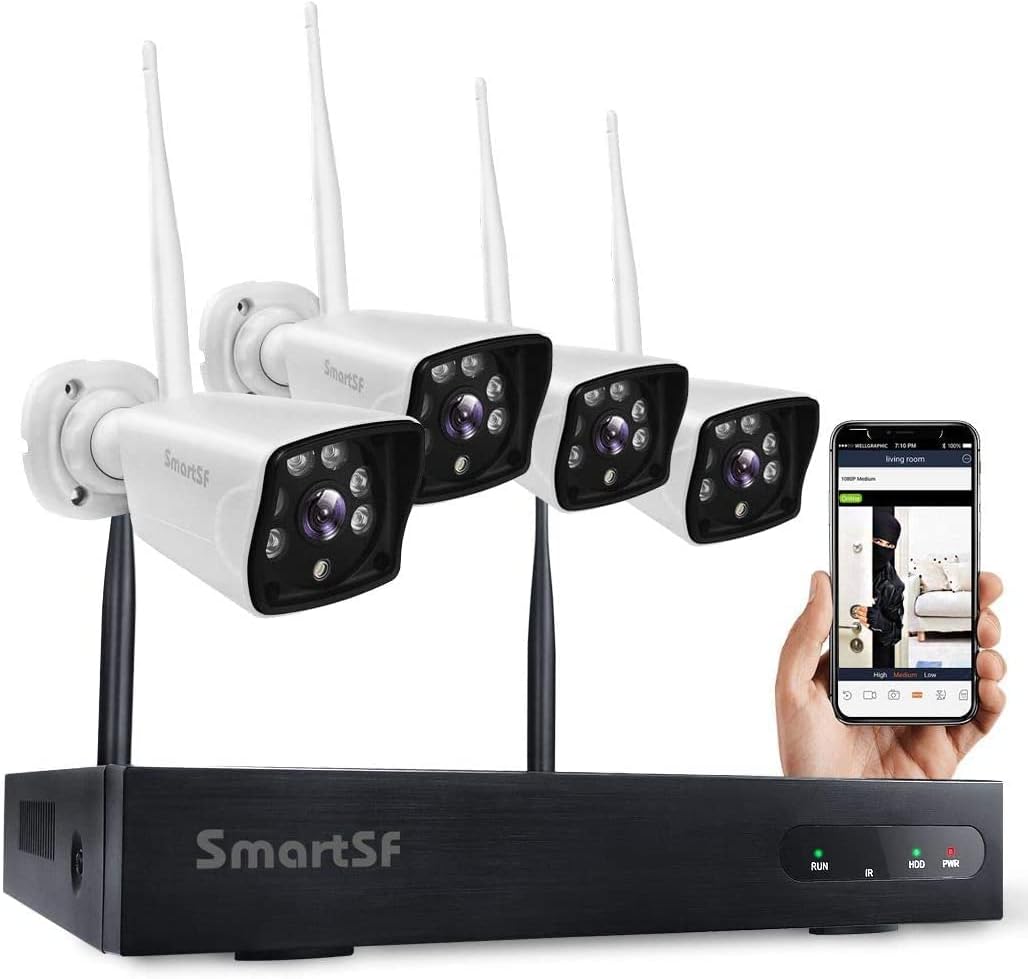 2MP 4CH Wireless Security Camera System with Night Vision R865