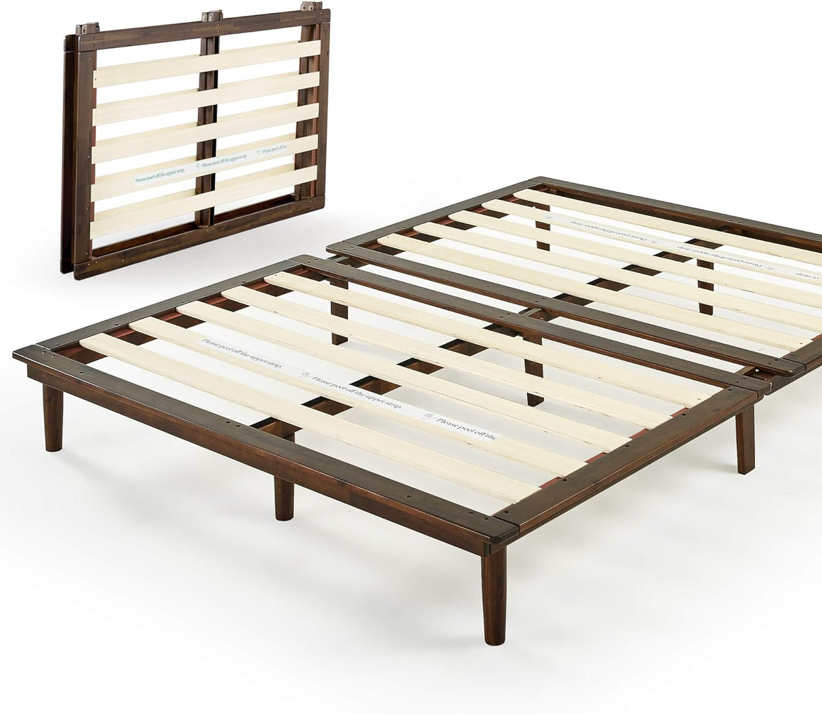 10 Inch Wood Platform Bed Frame with Wood Slat Support J9721