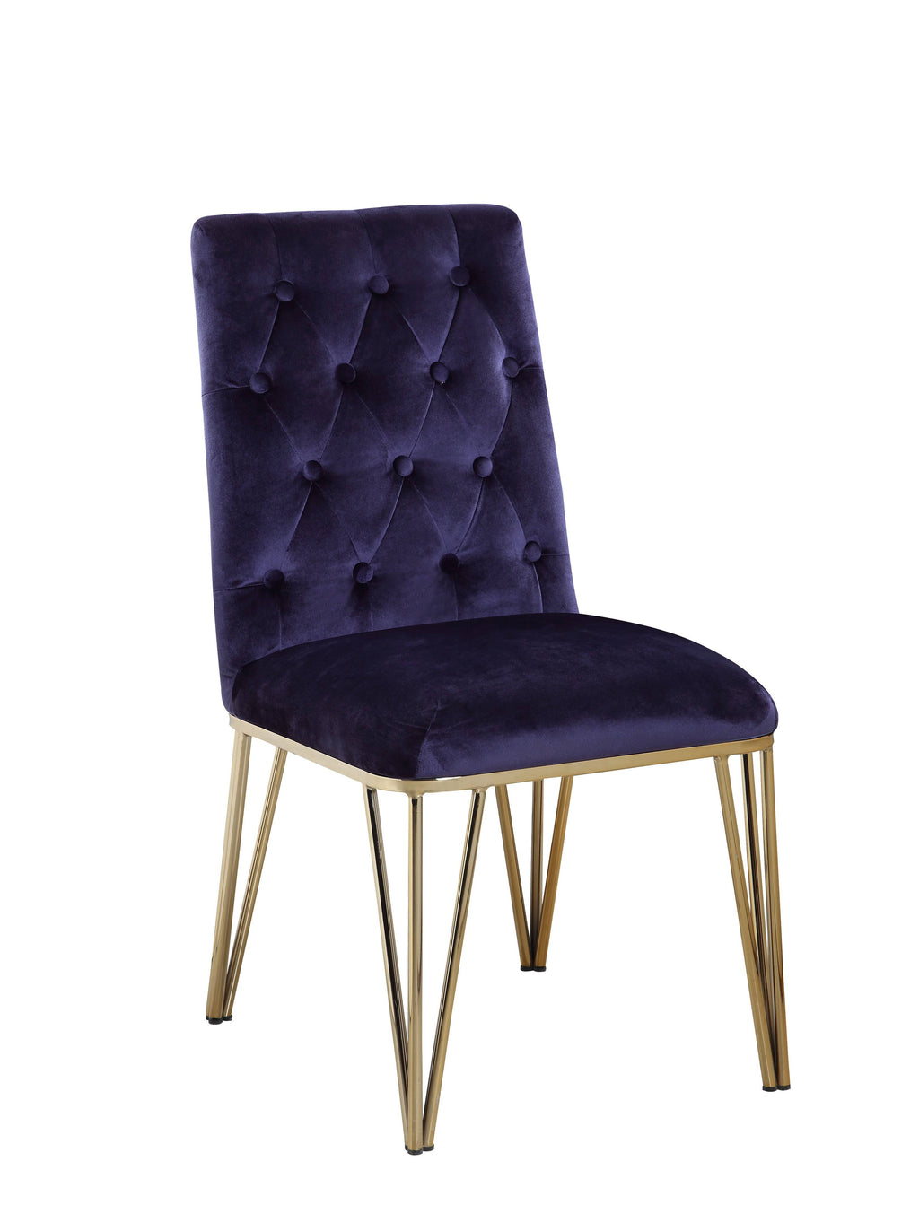 Navy Velvet Tufted Dining Chair Set of 2 G397117