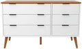 White 6 Drawer Solid Wood Double Dresser M661671