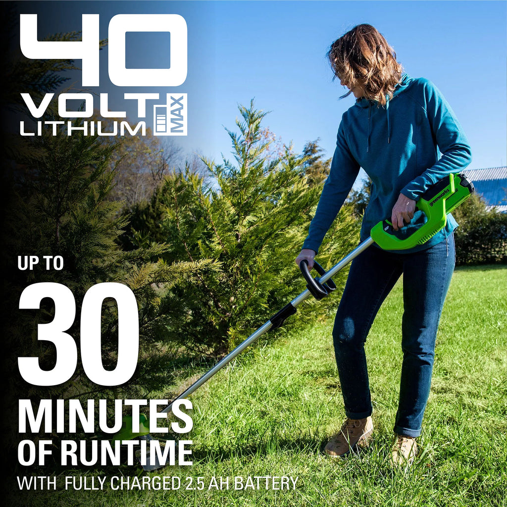 40V 15 Straight Shaft String Trimmer with 2.5 Ah Battery and Charger R424
