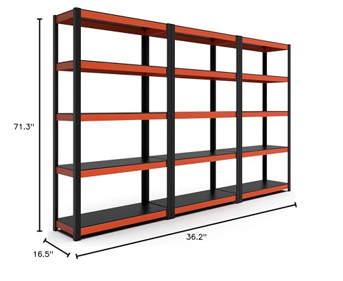 5 Tier White Metal Shelving Unit 28" W x 12.3" D x 59.5" H C24167