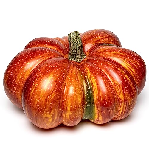 Large Artificial Pumpkin 12.6inch White Speckles L77566
