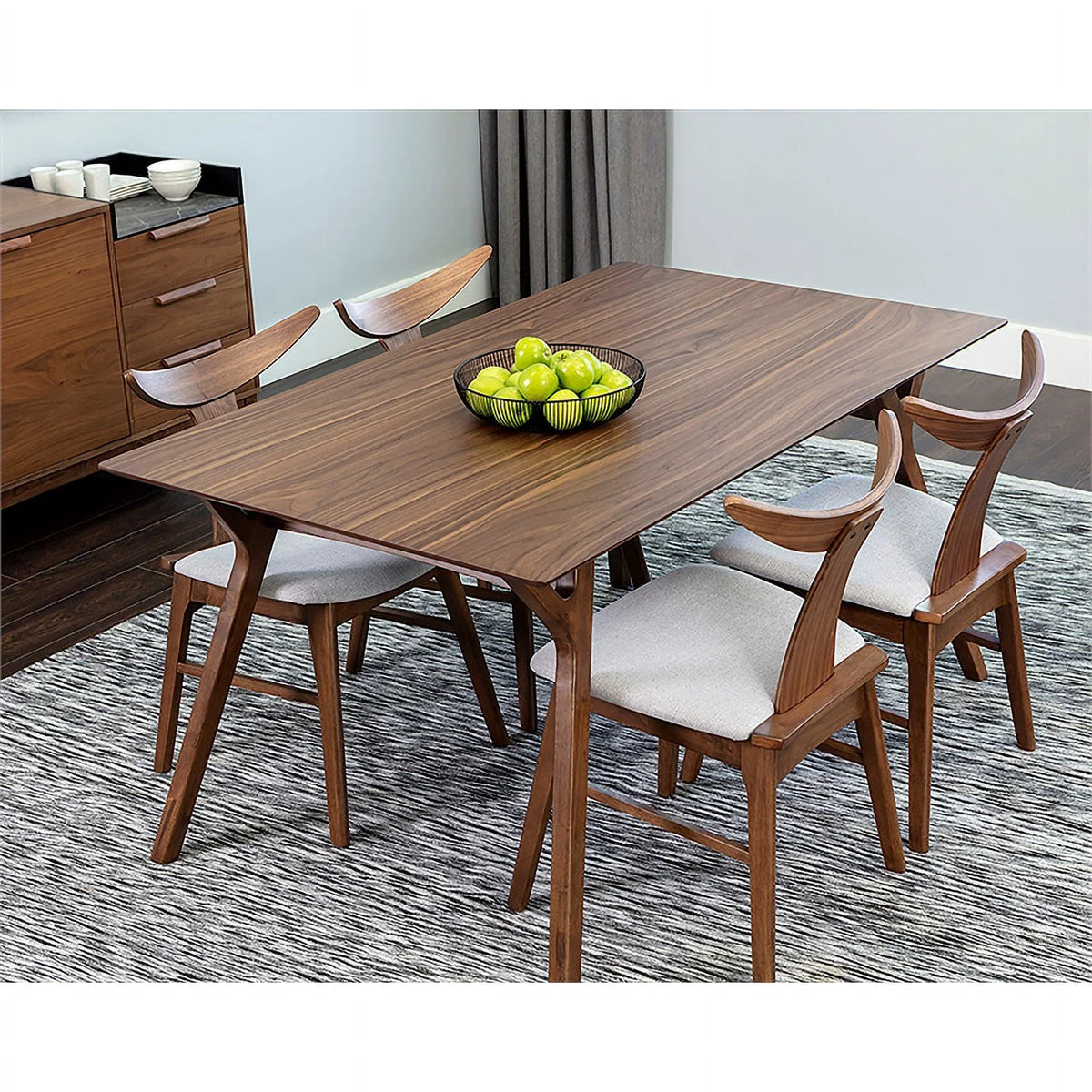 Light Gray Wood Dining Table Set with 4 Dining Chairs A9648