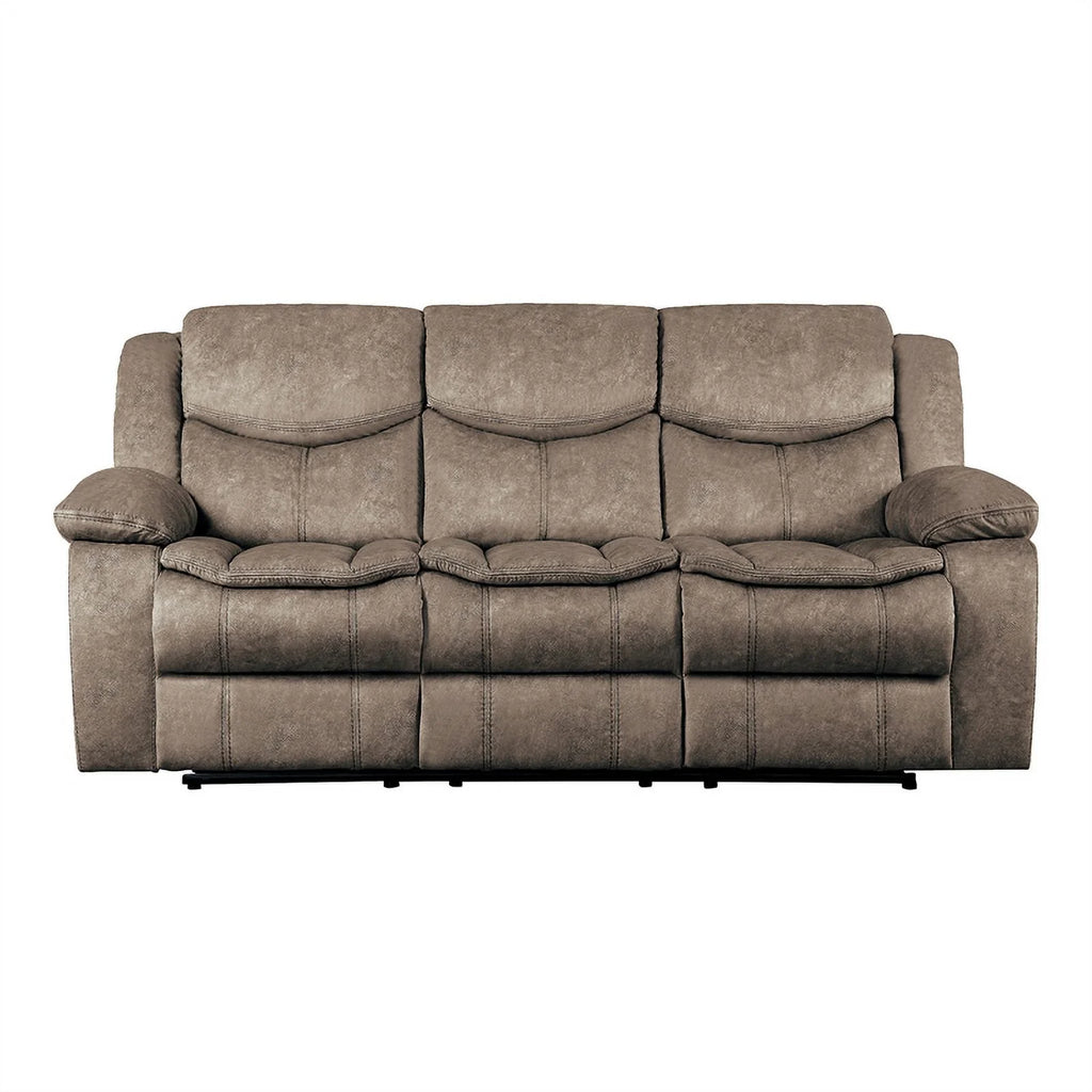 Brown Microfiber 2-Piece Reclining Sofa Set I476