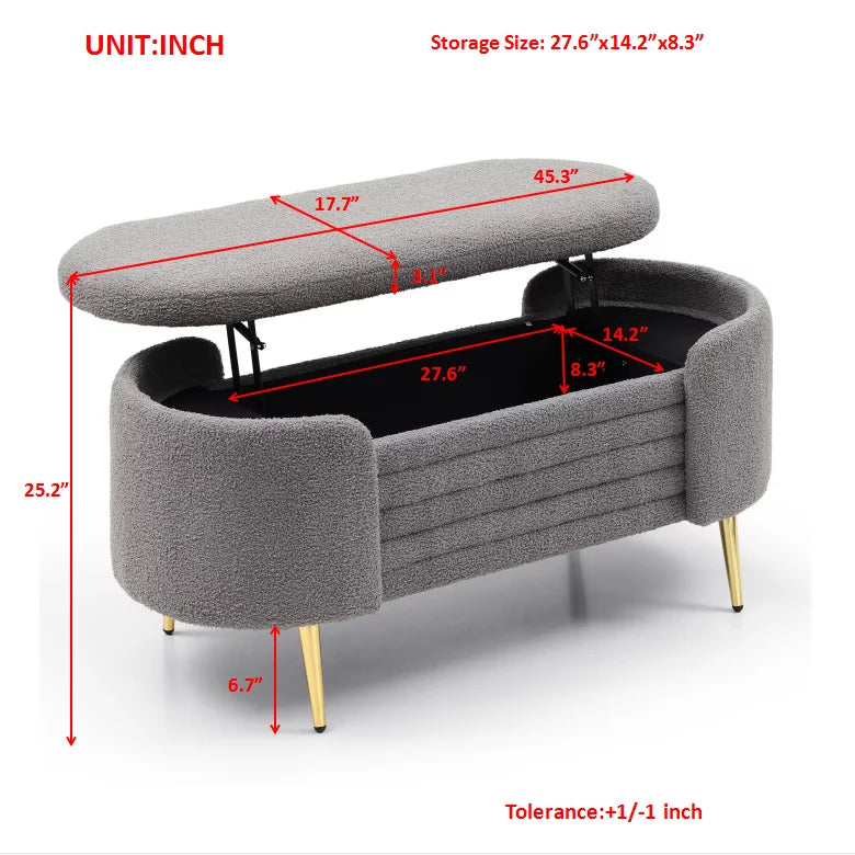 Grey Sherpa Storage Bench C69792