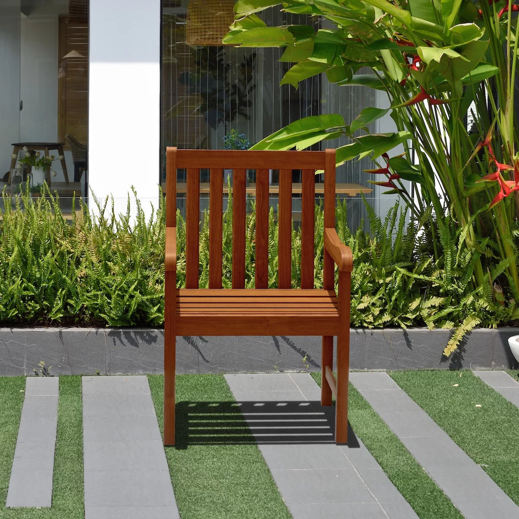 Solid Wood Rectangular Patio Dining Set Y860167