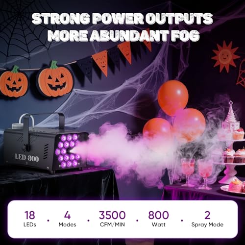 800W Fog Machine with 13-Color LED Effects N220120