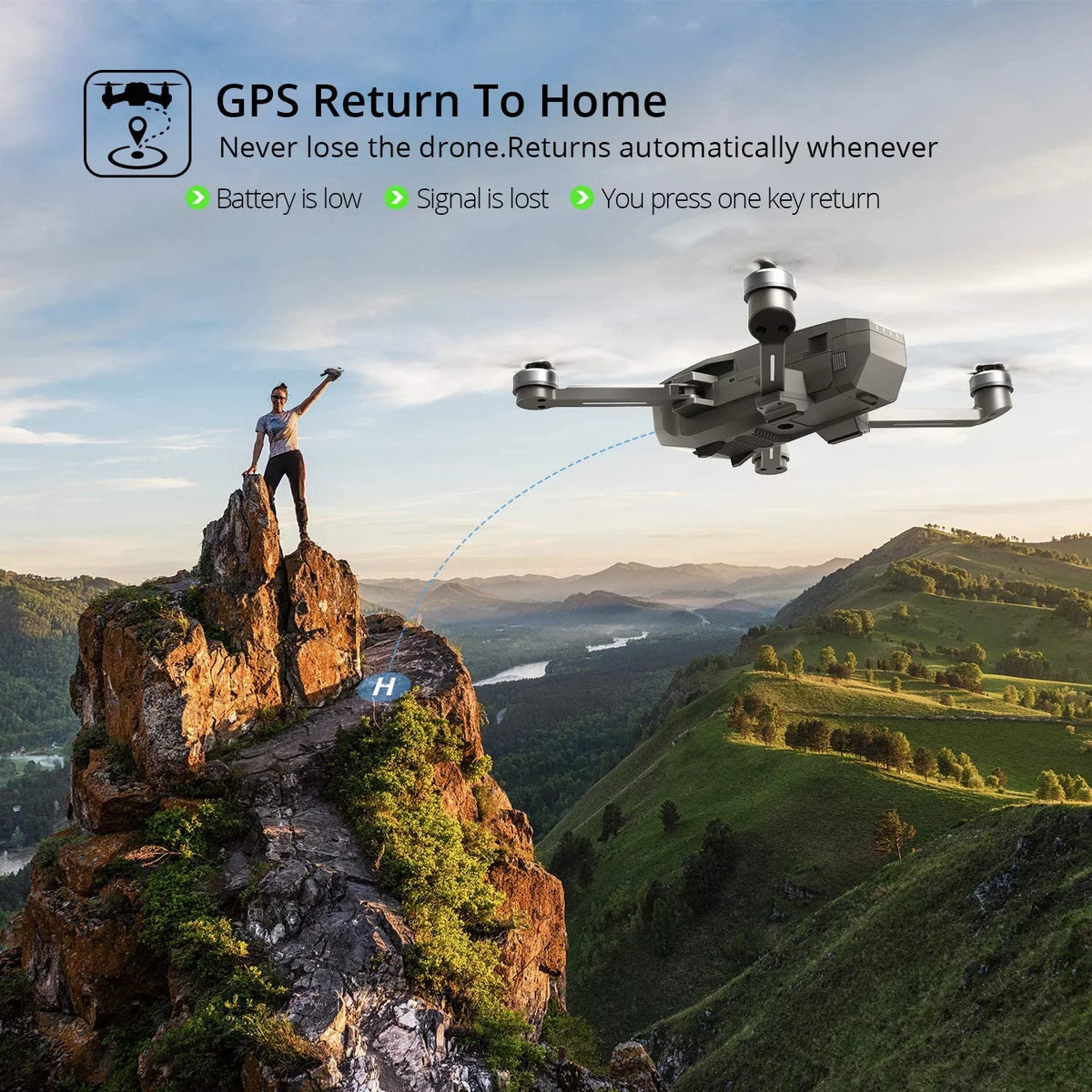 Foldable GPS 4K UHD Camera Drone with 2 Batteries Z7802