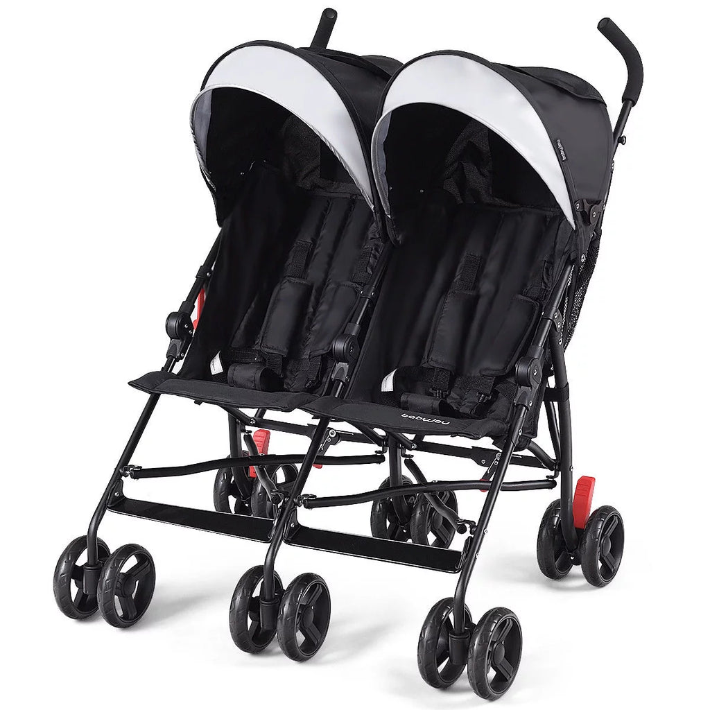 Foldable Twin Double Stroller Black Z2287