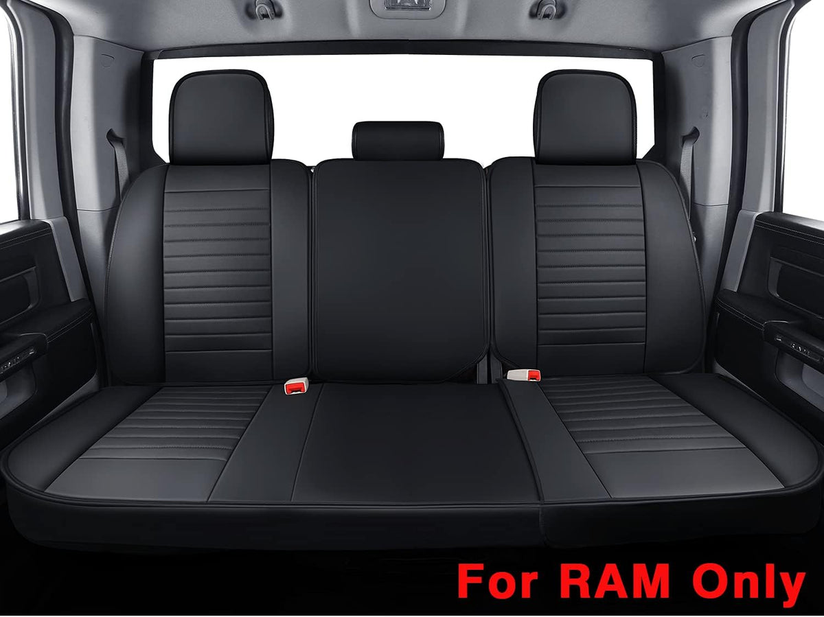Black Waterproof Faux Leather Front Seat Covers C96354