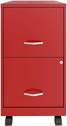 2 Drawer Metal Mobile File Cabinet with Lock, Letter Size, Navy Q74164