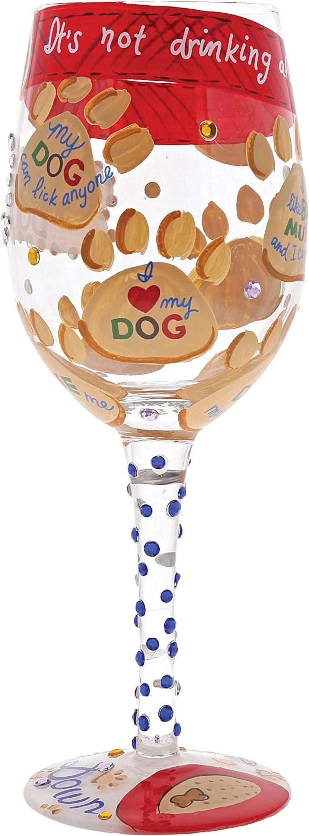 Hand-Painted Artisan Wine Glass 15 Oz Z136