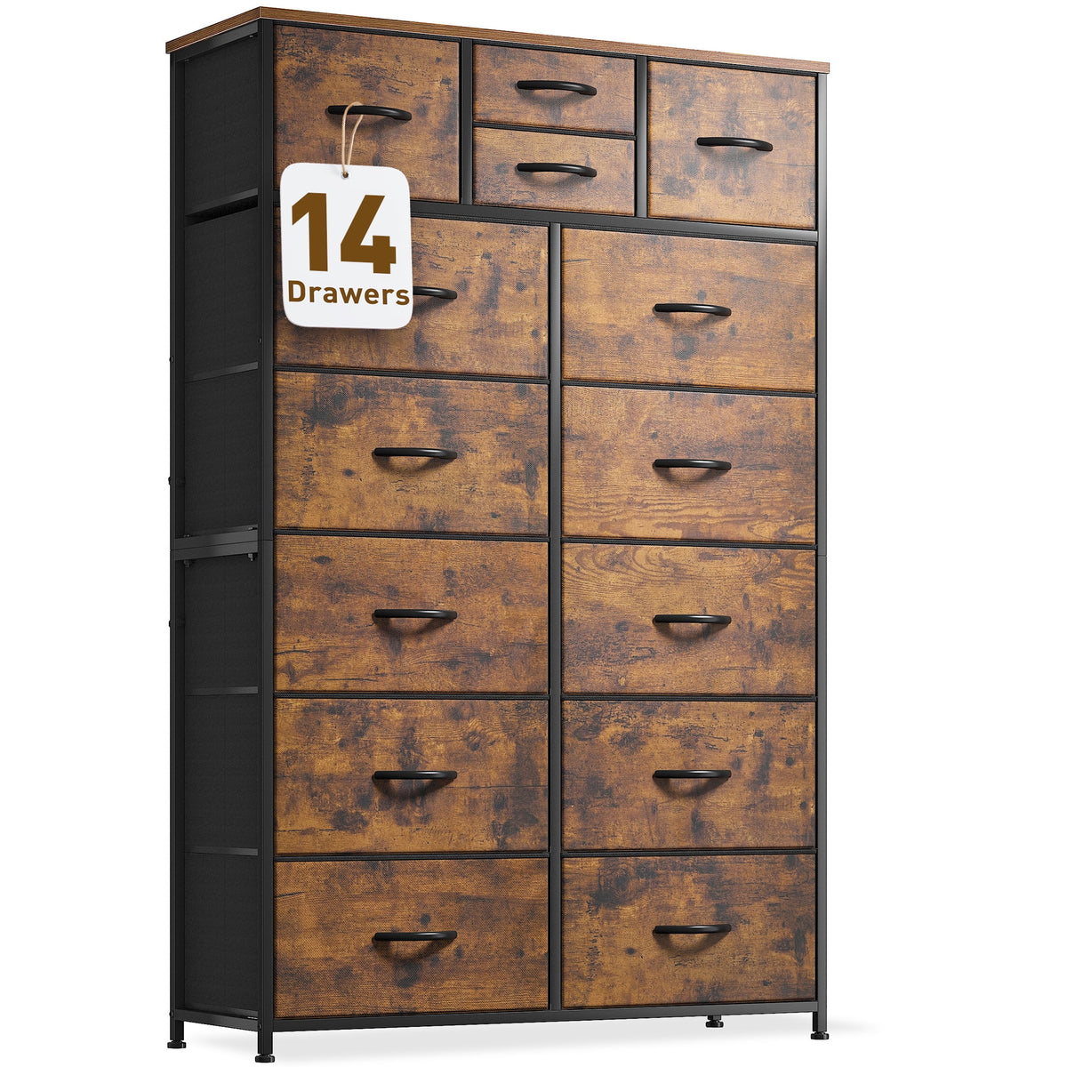 Charcoal Black 14 Drawer Tall Dresser H59787